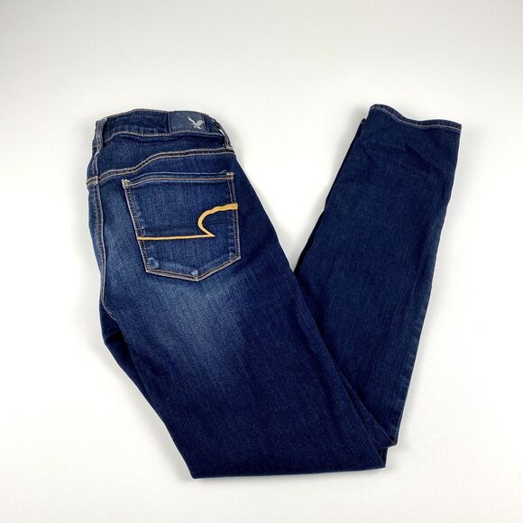 American Eagle Outfitters Womens Super Stretch Skinny Jeans Size 2 Regular Blue - Picture 9 of 9